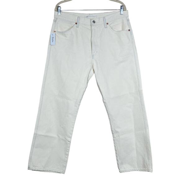 NWT Aritzia Wilfred X Citizens of Humanity White Liv Straight High Rise Jeans 32 - Picture 1 of 16